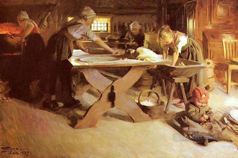 Brodbaket foremost Sweden Anders Zorn Oil Paintings